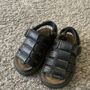Vintage 90s Faded Glory Dark Brown Chunky Kids Sandals size 6 Summer Spring